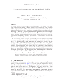 Decision Procedures for Set-Valued Fields