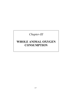 Chapter-III WHOLE ANIMAL OXYGEN CONSUMPTION