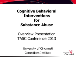 Cognitive Behavioral Interventions for Substance