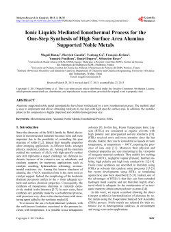 Ionic Liquids Mediated Ionothermal Process for the One