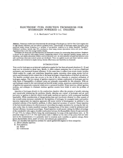 Electronic Fuel Injection Techniques for Hydrogen Powered I.C.