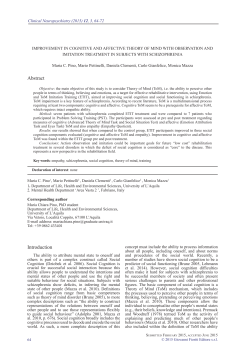 Improvement in cognitive and affective theory of mind with