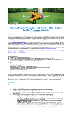 Banking Industry Consultant with French