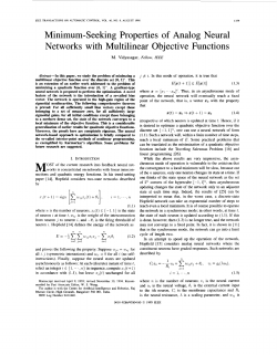 Minimum-seeking properties of analog neural networks with