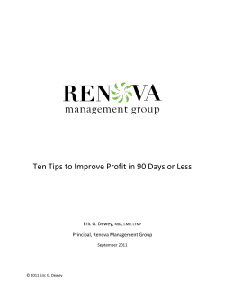 Ten Tips to Improve Profit in 90 Days or Less
