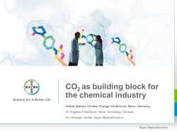 CO2 as building block for the chemical industry