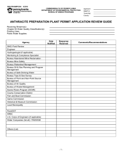 Anthracite Preparation Plant Permit Application Review Guide