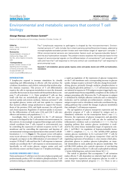 Environmental and metabolic sensors that control T cell