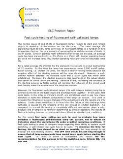 ELC Position Paper Fast cycle testing of