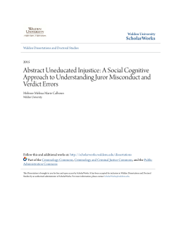 A Social Cognitive Approach to Understanding Juror
