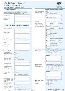 Cardiff County Council Proof of rent form
