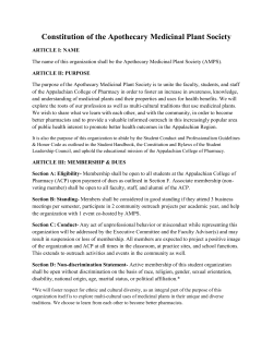 Constitution of the Apothecary Medicinal Plant Society