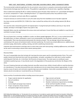 DRY - SET NATURAL STONE PAVING GUIDELINES AND