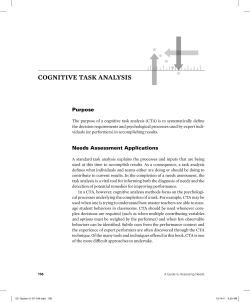 COGNITIvE TASk ANAlySIS