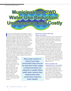 Municipal and RWD Water Use Reduction