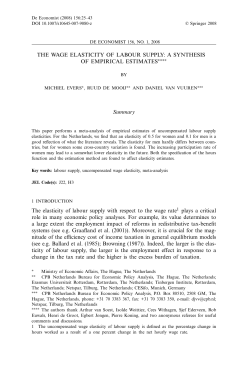 THE WAGE ELASTICITY OF LABOUR SUPPLY