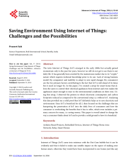 Saving Environment Using Internet of Things: Challenges and the