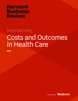 Costs and Outcomes in Health Care