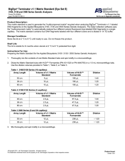 BigDye&reg; Terminator v1.1 Matrix Standard (Dye Set E) Product Insert