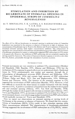 stimulation and inhibition by bicarbonate of stomatal opening in
