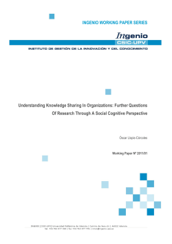 Understanding Knowledge Sharing In Organizations