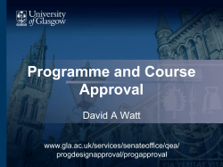Programme and Course Approval