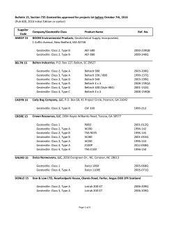 Bulletin 15, Section 735 Geotextiles approved for projects let before