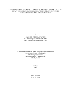 an investigation of linguistic, cognitive, and affective factors