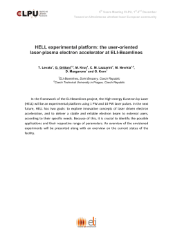 HELL experimental platform: the user-oriented laser