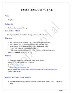 Prof. Rup Lal CURRICULUM VITAE Name Rup Lal Designation