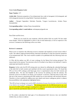 Cover Letter/Response Letter Paper Number: 357 Article title
