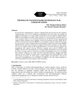 The Role of Cognitive Radio Technology in 4G Communications