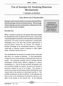 Use of Isotopes for Studying Reaction Mechanisms