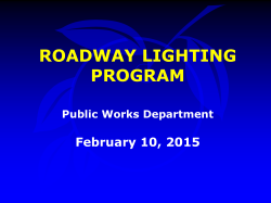 Discussion Roadway Lighting Program