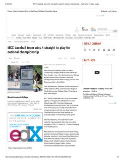 MCC baseball team wins 4 straight to play for national championship