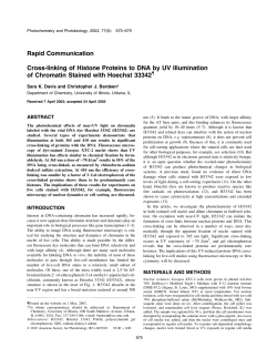 Cross-linking of Histone Proteins to DNA by UV Illumination of