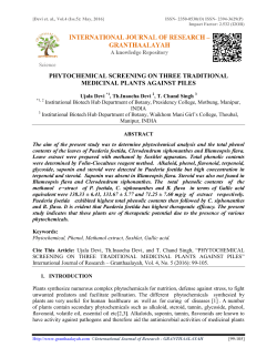 phytochemical screening on three traditional medicinal plants