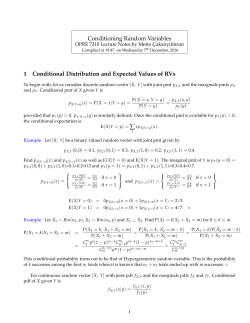 Conditioning Random Variables 1 Conditional Distribution and