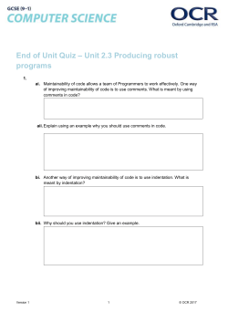 OCR GCSE (9-1) Computer Science End of Unit Quiz 2.3