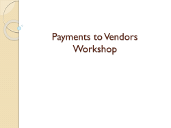 Payments to Vendors
