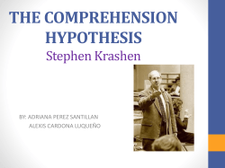 The Comprehension Hypothesis