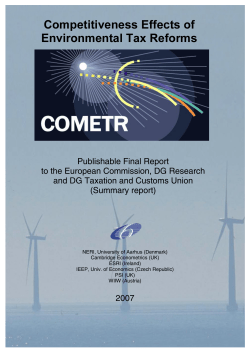 COMETR Competitiveness effects of Environmental Tax Reforms