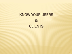 Know your Users