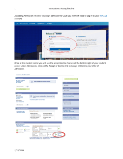 1 Instructions: Accept/Decline 2/22/2016 Accepting Admission: In