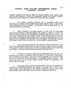 FOOTBALL GAME HALF-TIME PERFORMANCES