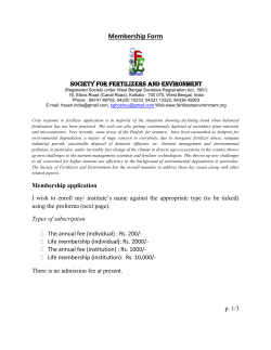 Membership form - Society for Fertilizers and Environment