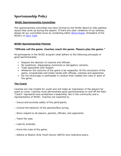 Sportsmanship Policy - Wellesley United Soccer Club