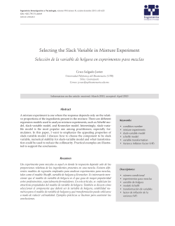 Selecting the Slack Variable in Mixture Experiment