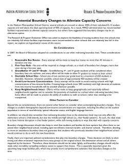 Potential Boundary Changes to Alleviate Capacity Concerns