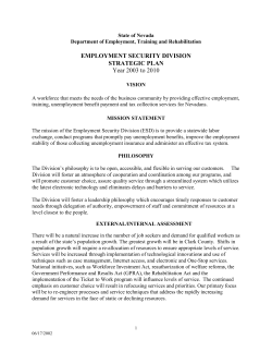 esd strategic plan - Nevada Department of Employment, Training